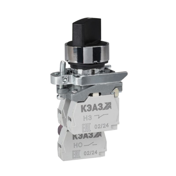 Переключатель КПЕ1111РС 1но+1нз ручка фикс 2поз IP40 черн. КЭАЗ 271788
