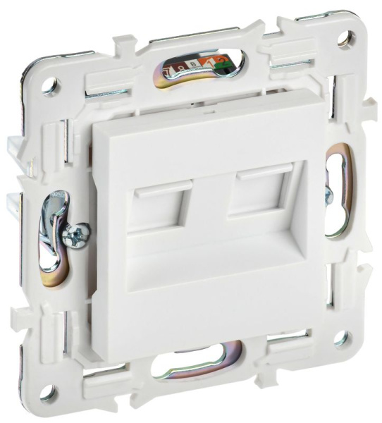 Розетка компьютерная двойн. RJ45 кат.6 SKANDY SK-K04W арктич. бел. IEK SK-K20-2-K01