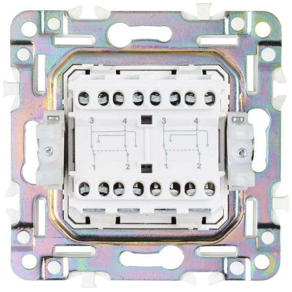 Выключатель перекрестный 2-кл. SKANDY 10А SK-V06N никель IEK SK-V23-0-10-K50