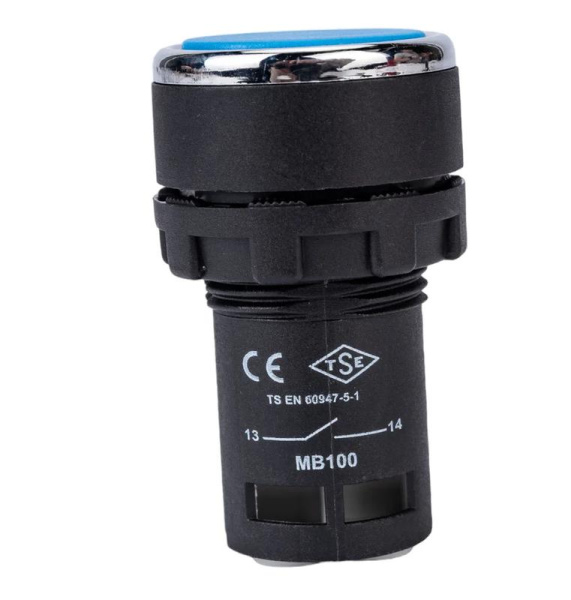 Кнопка нажимная моноблочная 22мм IP 40 1НО EMAS MB100DM