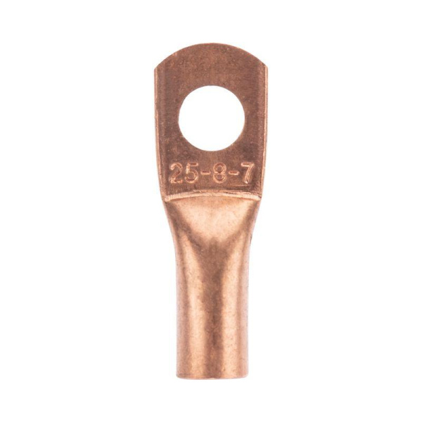 Наконечник медный ТМ 25-8-7 (25кв.мм - d8мм) (уп.100шт) Rexant 07-5313-2