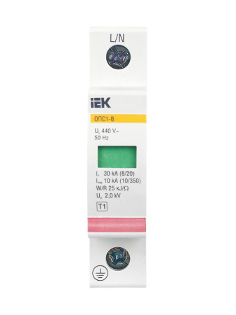 Ограничитель перенапряжения ОПС1-B 1P KARAT IEK MOP20-1-B