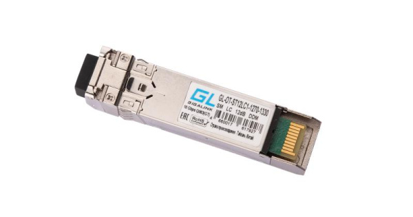 Модуль SFP+WDM 10Гбит/с одно волокно SM LC Tx:1270/Rx:1330нм 12дБ до 20км DDM NIKOMAX GL-OT-ST12LC1-1270-1330