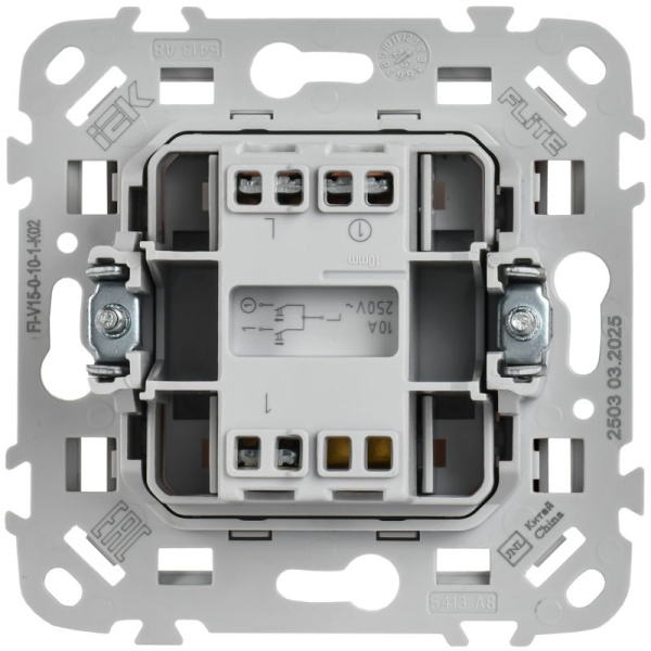 Выключатель жалюзи СП FLITE ВЖ52-2-0-ФлЧ 10А механизм черн. IEK FI-V15-0-10-1-K02