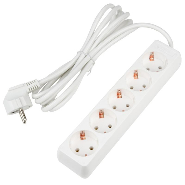 Удлинитель 5х3м с заземл. 16А Ultra S-GCU5-3 WHITE бел. Uniel UL-00010008