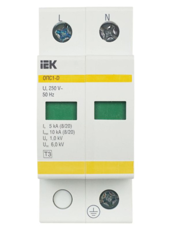 Ограничитель перенапряжения ОПС1-D 2P KARAT IEK MOP20-2-D