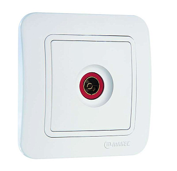 Розетка телевизионная TV 1-м СП Lillium 16А IP20 бел./бел. Makel 70007