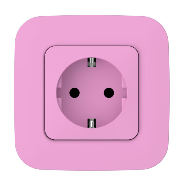 Розетка СП FLITE РСш11-1-ФлПр 16А с заземл. с защ. шторками безвинтовое крепление механизм пурпур. IEK FI-R14-16-1-K99