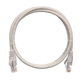 Шнур коммутационный кат.5E (класс D) U/UTP 4 пары 24 AWG (7х0.205мм) 100МГц 2хRJ45 (8P8C) T568B заливной с защитой защелки мж BC чистая медь LSZH нг(А)-HFLTx сер. (дл.5м) NIKOMAX NMC-PC4UD55B-050-C-GY