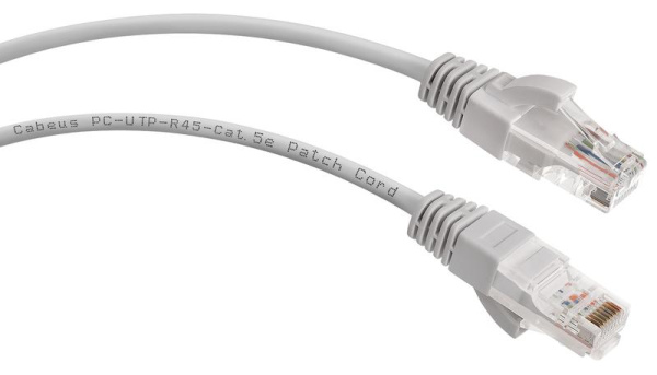 Патч-корд U/UTP кат.5E PC-UTP-RJ45-Cat.5e-1m 2хRJ45/8p8c неэкранир. PVC 1м сер. Cabeus 7211c
