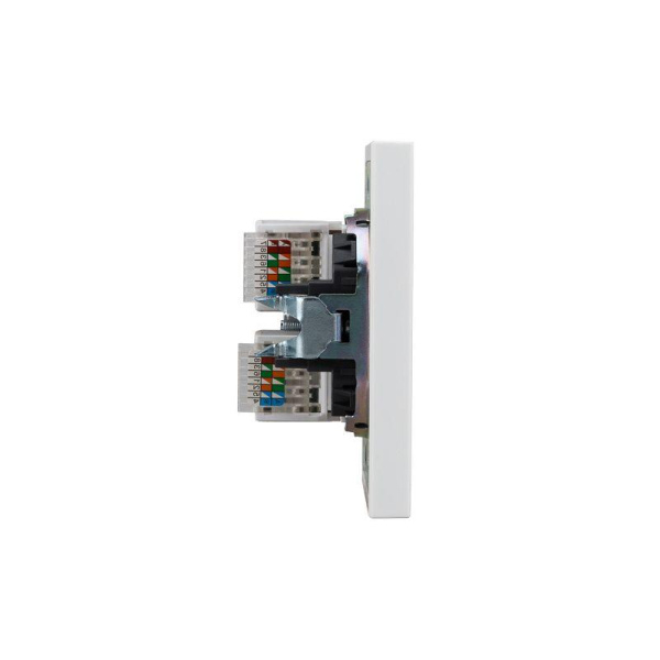 Розетка компьютерная 2-м СП STRONG RJ45 + RJ45 кат.6 IP20 жемчуж. Kranz KR-78-0725-4