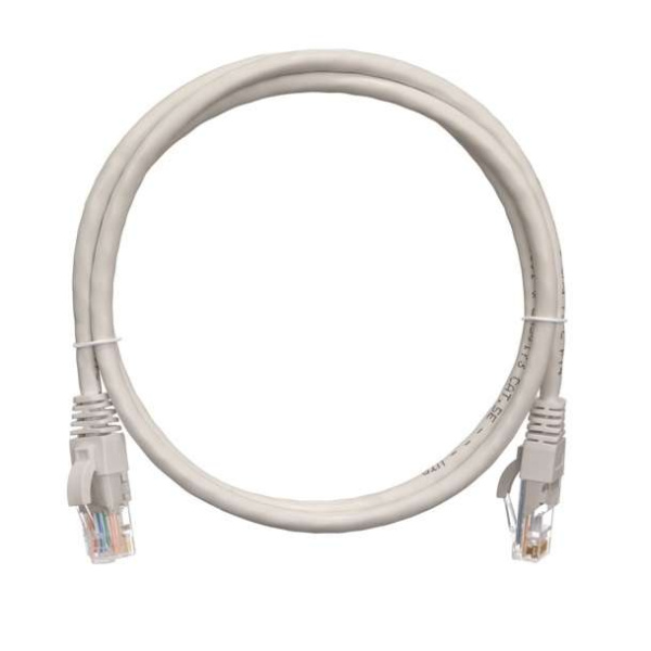 Шнур коммутационный кат.5E (класс D) U/UTP 4 пары 24 AWG (7х0.205мм) 100МГц 2хRJ45 (8P8C) T568B заливной с защитой защелки мж BC чистая медь LSZH нг(А)-HFLTx сер. (дл.5м) NIKOMAX NMC-PC4UD55B-050-C-GY