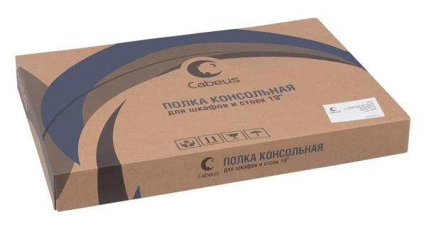 Полка консольная перфорированная SH-J017-1U-315-BK 19дюйм 1U Г=315мм RAL 9004 черн. Cabeus 8626c
