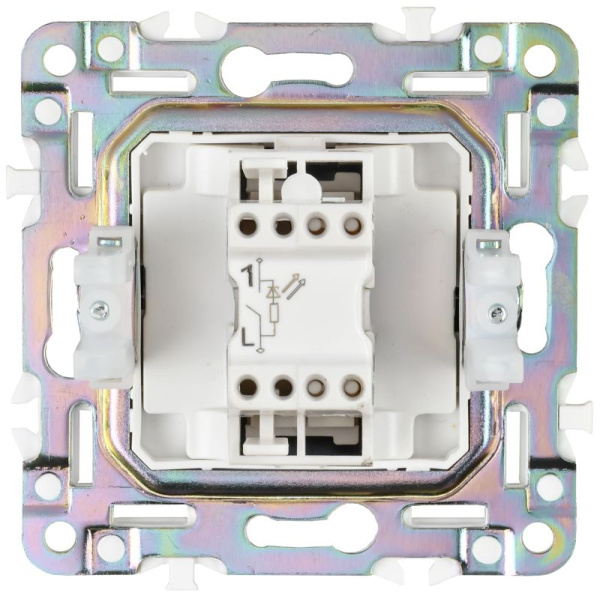 Выключатель 1-кл. SKANDY 10А SK-V07N с индикацией никель IEK SK-V10-1-10-K50