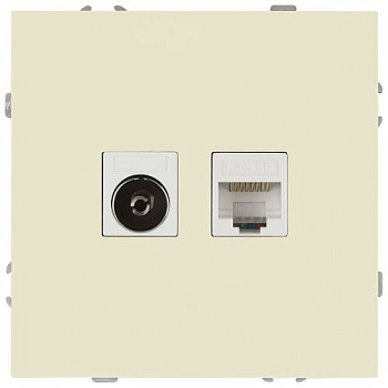 Розетка комбинированная СП Galaxy RJ45 + TV 16А IP20 250В сл. кость 15-3110-02 Эра Б0070778