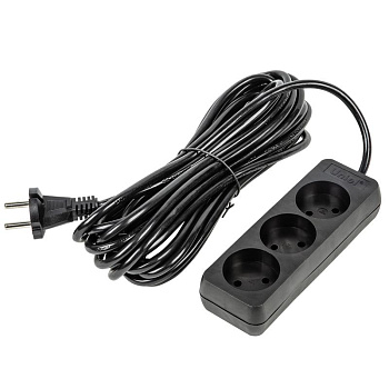 Удлинитель 3х7м без заземл. 10А Ultra S-CU3-7 BLACK черн. Uniel UL-00009987
