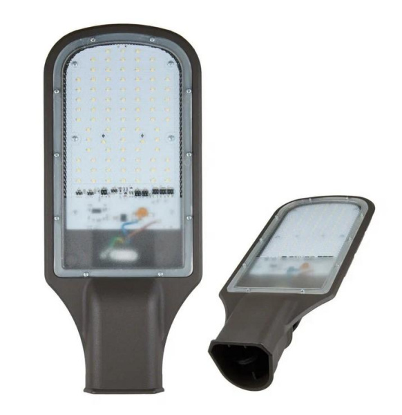 Светильник светодиодный ULV-R22H-70W/6500K 6500К IP65 GREY уличный консольный угол 110град. Uniel UL-00009440