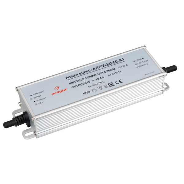 Блок питания ARPV-24250-A1 24В 10.4А 250Вт IP67 метал. 3 года Arlight 031514