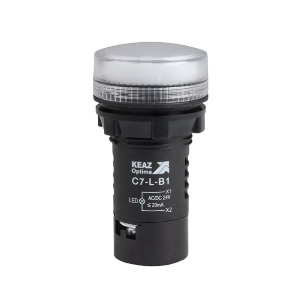 Лампа светодиодная OptiSignal Compact D22 С7-L-B1 бел. 24В AC/DC XB7EV01BP КЭАЗ 362148
