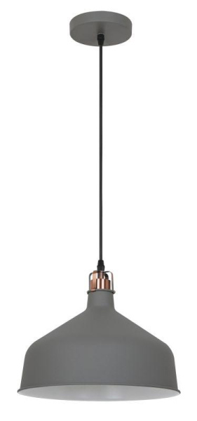 Светильник PL-425L С73 подвес. Amsterdam 1хE27 60Вт 230В сер.+медь Camelion 13030