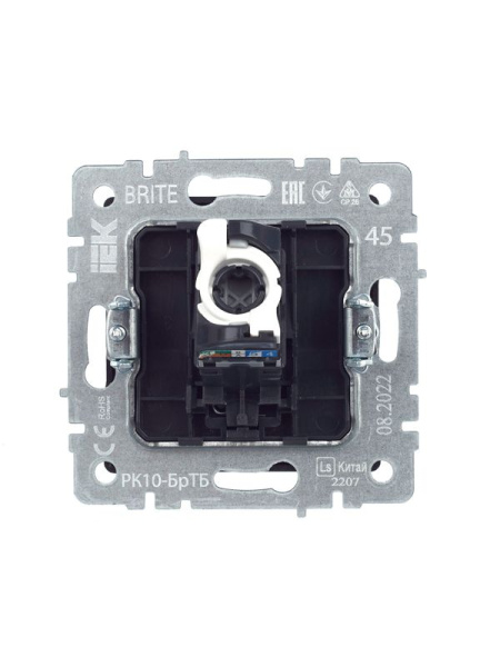 Розетка компьютерная СП RJ45 кат.5E BRITE РК10-БрТБ механизм бронза IEK BR-K10-1-K45