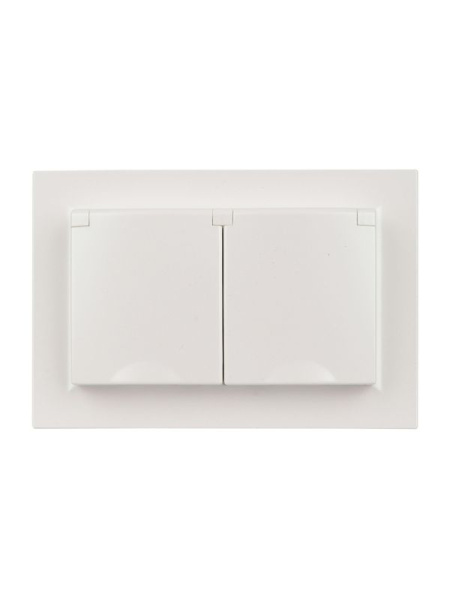 Розетка 2-м СП BRITE РСбш12-3-44-БрЖ 16А в сборе IP44 с крышкой жемчуж. IEK BR-R26-16-44-K36-F