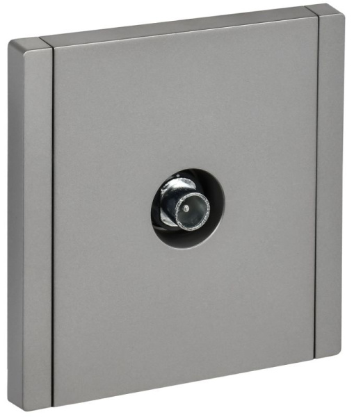 Розетка TV проходная FORTE&PIANO FP529 сталь IEK FP-A10-P-K46