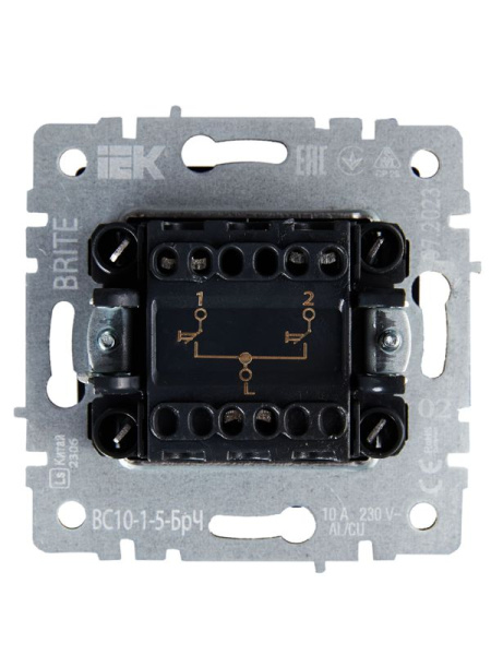 Выключатель жалюзи СП BRITE ВС10-1-5-БрЧ 10А механизм черн. IEK BR-V15-0-10-K02