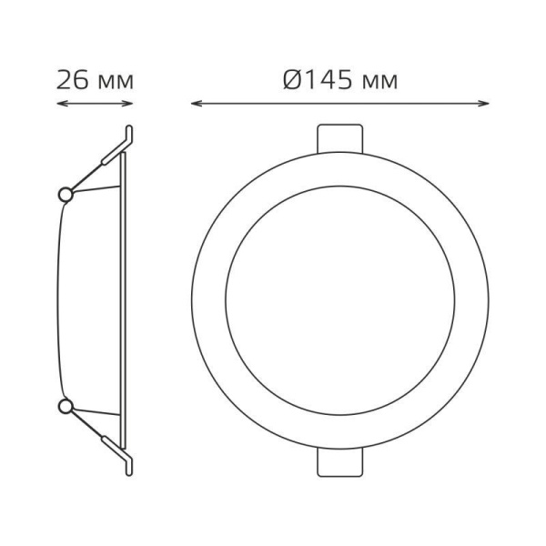 Светильник светодиодный Elementary Downlight 13Вт 4000К 1100m 170-260В IP20 145х26 круг монтаж бел. GAUSS 997420212