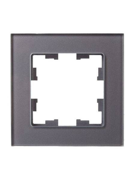 Рамка 1-м BRITE РУ-1-2-БрСе стекло сер. IEK BR-M12-G-K03