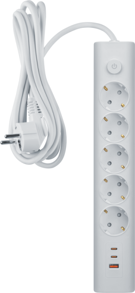 Удлинитель 3х5м с заземл. 16А IP20 95 692 NPE-USB06-05-500-ESC-3X1-PD20W 2хUSB-C + USB-A с выкл. бел. NAVIGATOR 95692