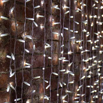 Гирлянда светодиодная "Светодиодный Дождь" 2х3м 600LED бел. 70Вт 230В IP65 постоян. свечение провод бел. (нужен шнур питания 303-500-1) Neon-Night 235-135
