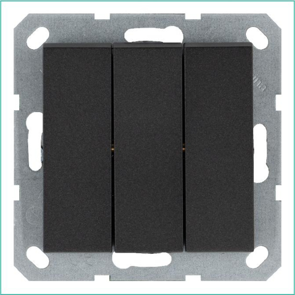 Выключатель 3-кл. 10А IP20 механизм антрацит Jasmart G3031B
