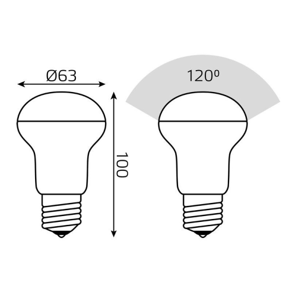 Лампа светодиодная Elementary 8Вт R63 рефлектор 4100К нейтр. бел. E27 650лм GAUSS 63228