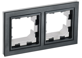 Рамка 2-м IP44 BRITE РУ-2-БрЧ-44 черн. IEK BR-M22-44-K02