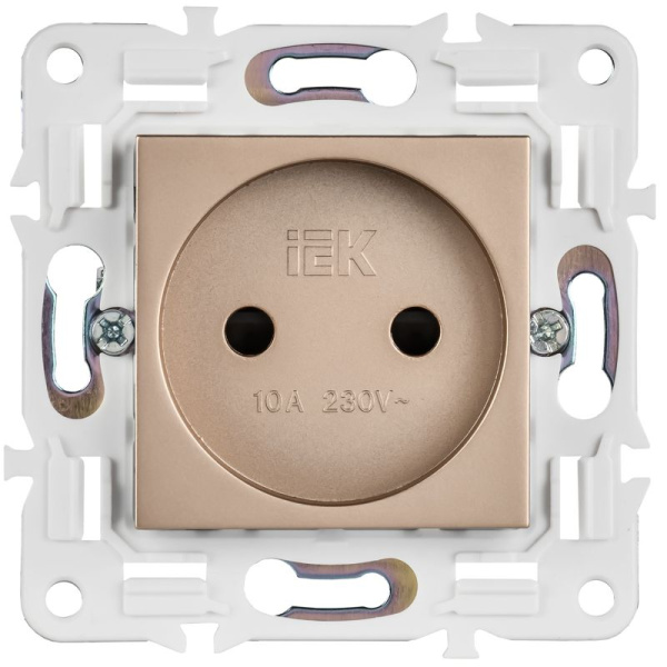 Розетка SKANDY 10А без заземл. защ. шторки SK-R01Sa песочн. IEK SK-R13-10-K98