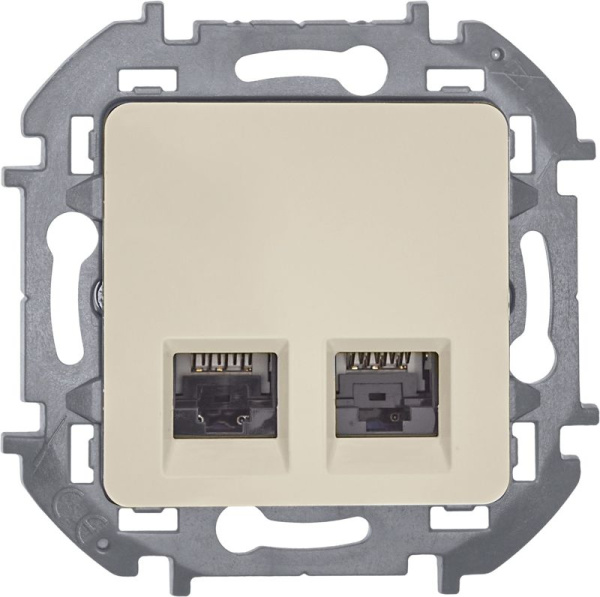 Розетка компьютерная 2-м СП Inspiria RJ45 кат.6 UTP IP20 механизм сл. кость IEK 673841
