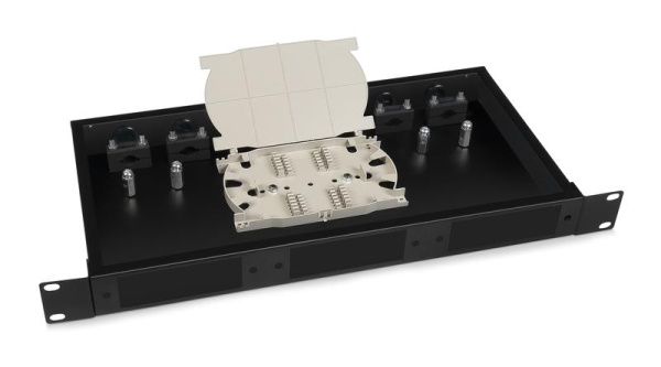 Кросс бокс оптический FO-19-3FP-BK 19дюйм 1U на 3 адаптерные панели черн. Cabeus 10799c