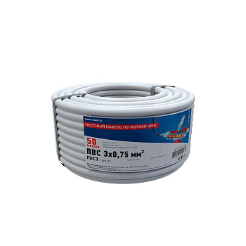 Провод ПВС 3x0.75 Б (уп.50м) Rexant 01-8042-50