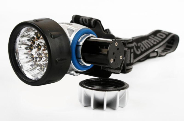 Фонарь налобный LED 5323-19Mx 19 ультра-ярких LED 4 режима 3хR03 (в компл.) металлик Camelion 8138
