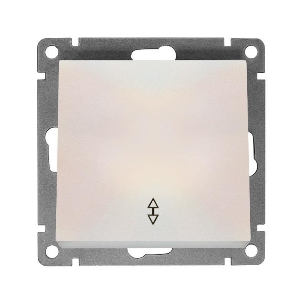 Переключатель проходной 1-кл. СП Афина 10А IP20 механизм жемчуж. Universal A0025-OBr