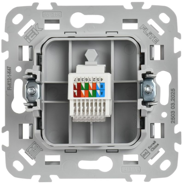 Розетка компьютерная СП FLITE РК5е-1-0-ФлА RJ45 кат.5E UTP механизм алюм. IEK FI-K12-1-K47
