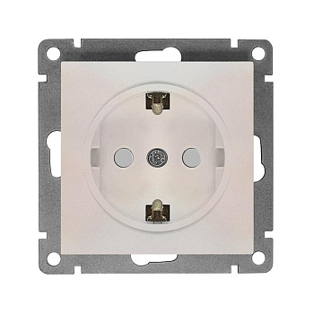 Розетка 1-м СП Афина 16А IP20 с заземл. защ. шторки механизм жемчуж. Universal A0049-OBr