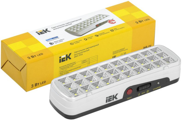 Светильник ДБА 3926 аккумулятор 3ч 3Вт IEK LDBA0-3926-30-K01