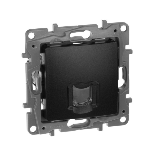 Розетка компьютерная СП Etika RJ45 кат.6 UTP IP20 антрацит IEK 672653