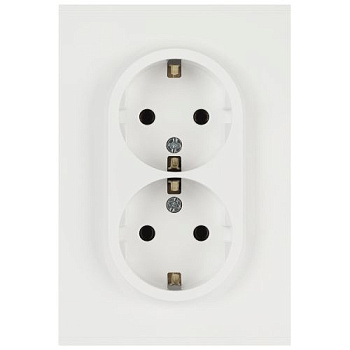 Розетка 2-м СП Arktik 16А IP20 250В с заземл. со шторками бел. матов. 16-2105-08 Эра Б0070461
