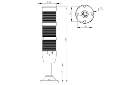 Колонна сигнальная 50мм 220В красн./зел./желт. EMAS IK53F220XM03