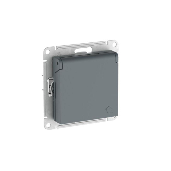 Розетка AtlasDesign 16А IP20 с заземл. защ. шторки с крышкой быстрозажим. клем. механизм грифель SE ATN000746S