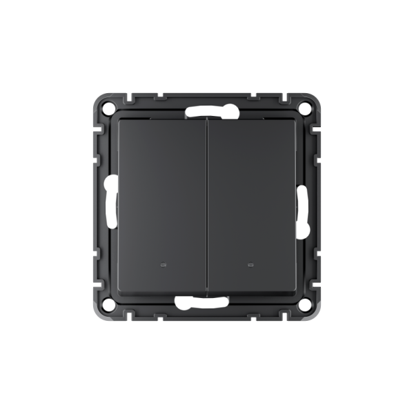 Выключатель 2-кл. СП ATLASDESIGN SMART 10А IP21 Zigbee сх.1 L(N) с опциональной нейтралью механизм карбон Умный дом Sber & SE ATN001017Z
