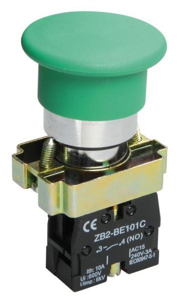 Кнопка управления "Грибок" LAY5-BC31 1НО зел. KARAT IEK BBG70-BC-K06